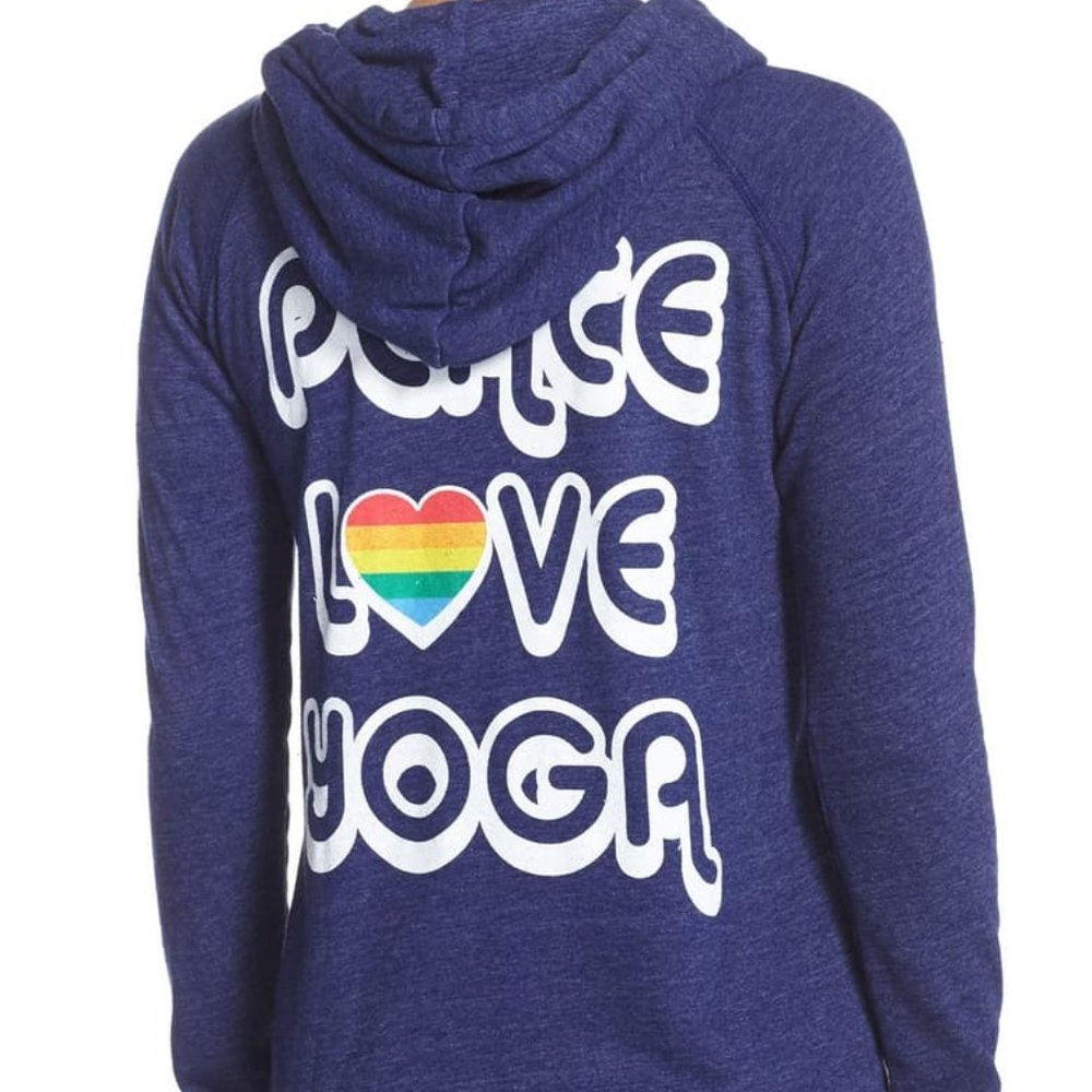 SPIRITUAL GANGSTER Peace Love Yoga  Zip Hoodie